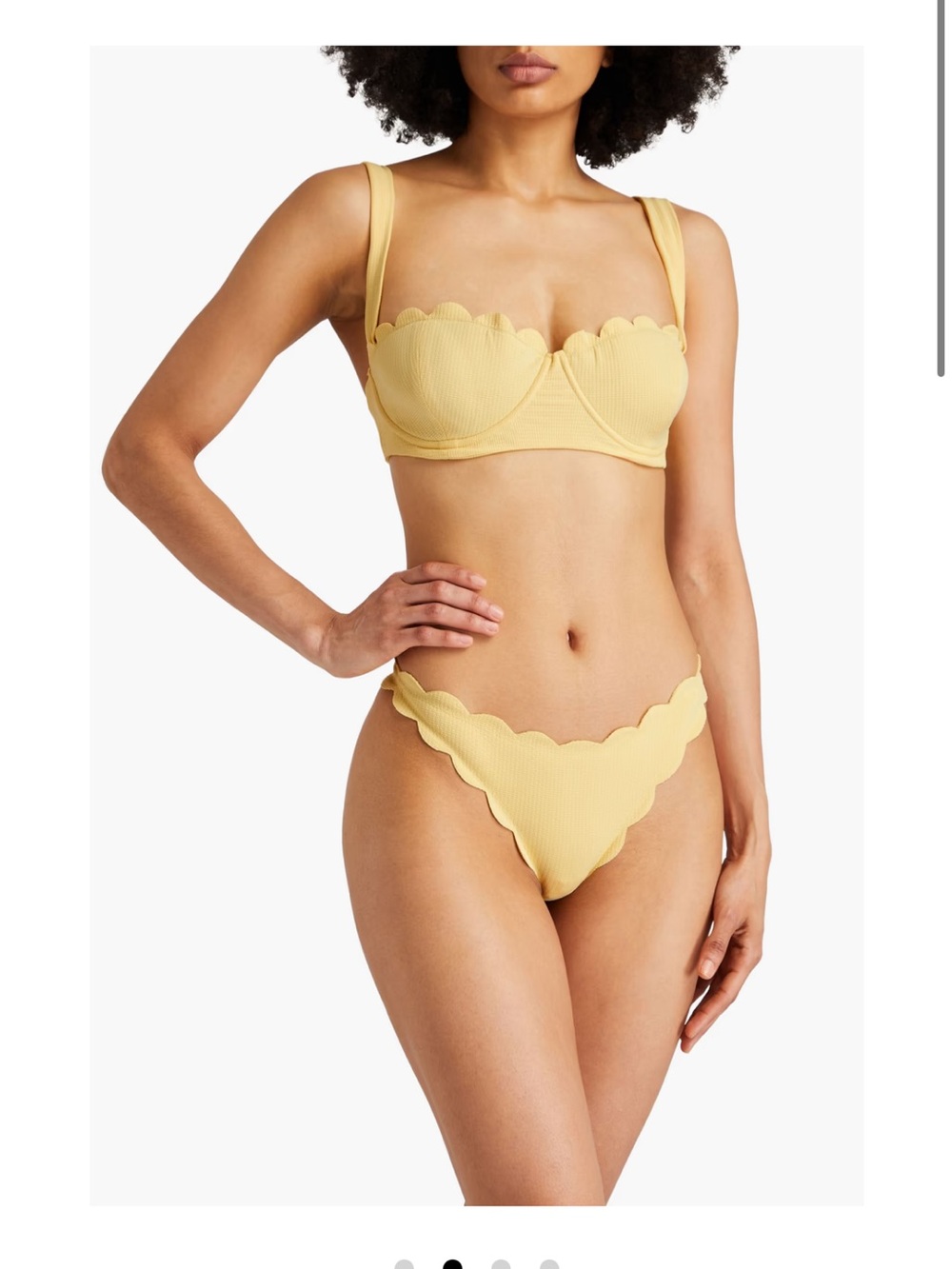 $500 MARYSIA North Antibes Yellow Scalloped Bikini Set Underwire Luxury Swim M